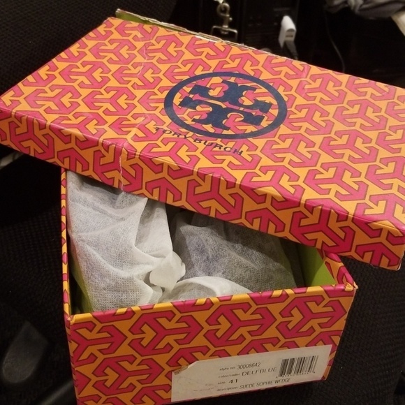 💕TORY BURCH💕 Sophie Wedge Pumps in Blue Suede EU 41 - Picture 8 of 8